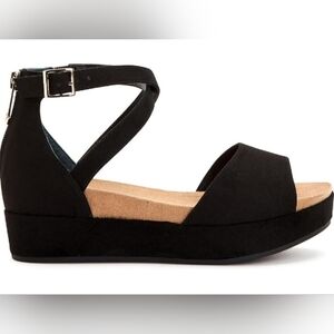 Giani Bernini Womens Ellena Cross strap Flatform Sandals Black 8.5 Medium (B,M)